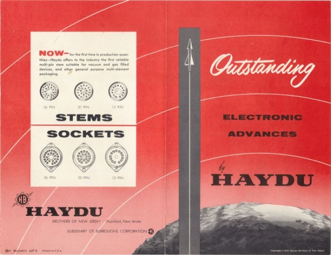 Haydu bulletin from 1955